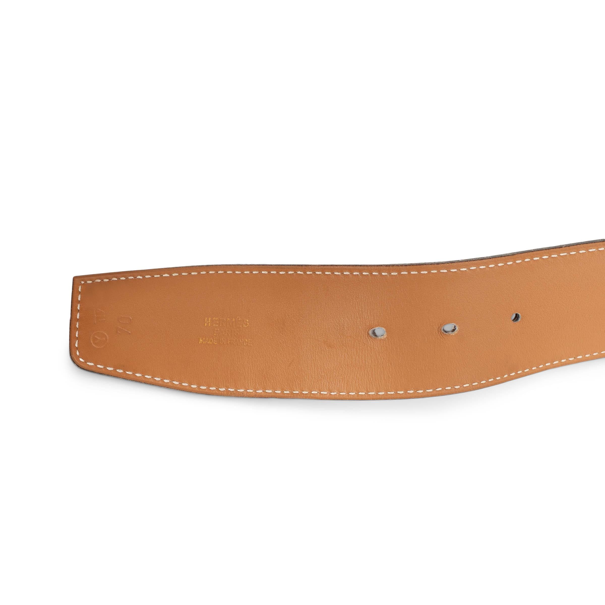 HERMES Marron Fonce Courchevel leather 1995 CONSTANCE 40 Belt 70