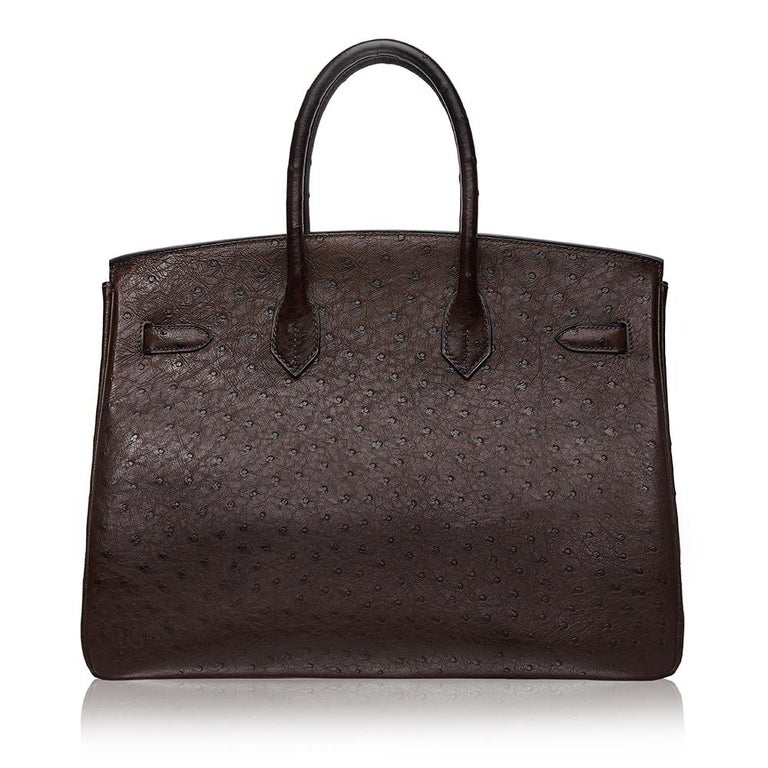 Hermès Marron Fonce Ostrich 35cm Birkin Bag at 1stDibs marron