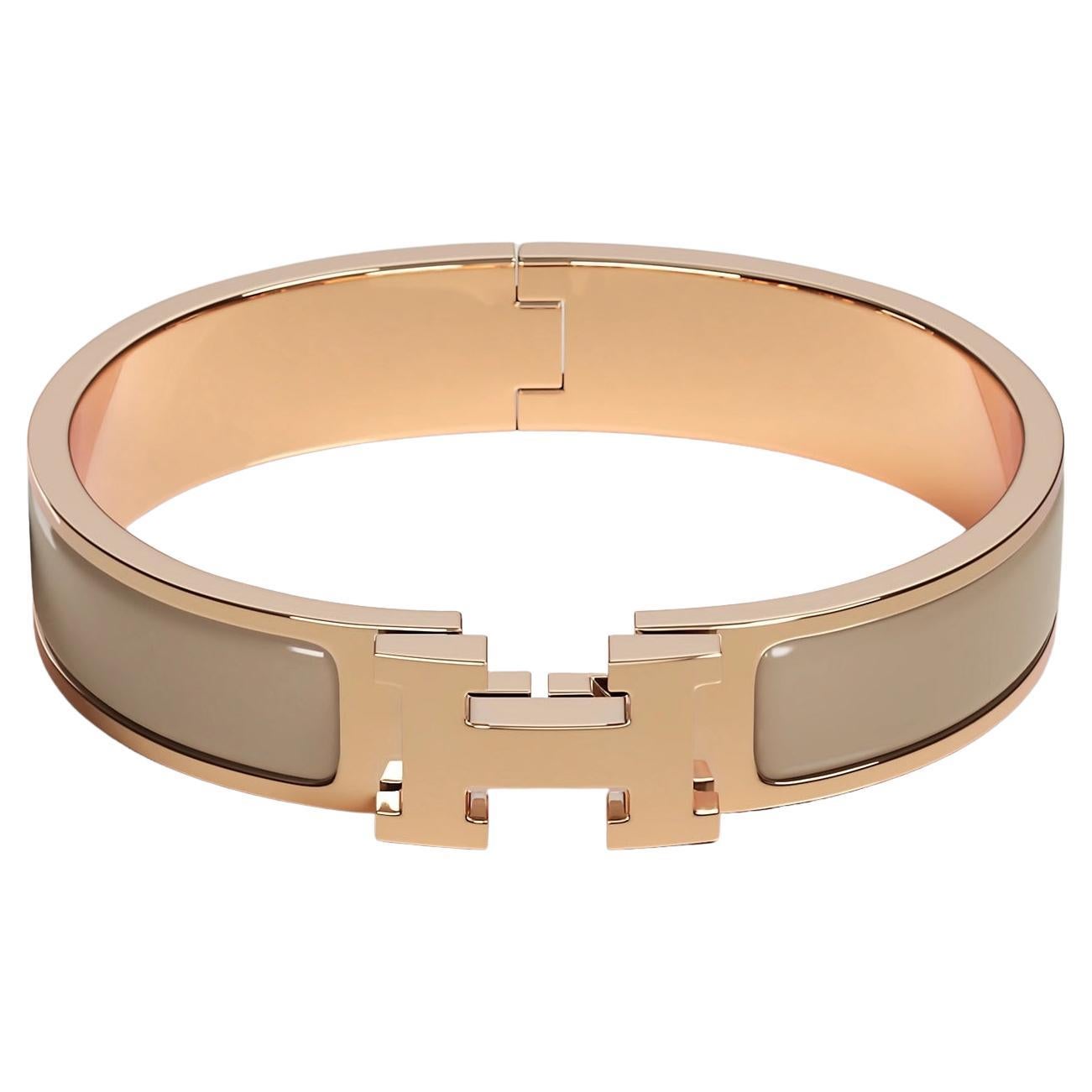 Hermes Marron Glacé Clic H bracelet Size GM For Sale at 1stDibs | hermes  bracelet marron glace, marron glace hermes bracelet, hermes marron glace  bracelet