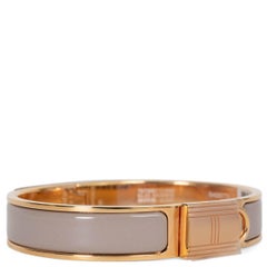 HERMES Marron Glace enamel CLIC CADENAS GM Bangle Bracelet