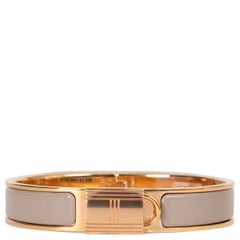 HERMES Marron Glace enamel CLIC CADENAS GM Bangle Bracelet