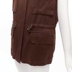 HERMES Martin Margiela Vintage Weste aus Baumwolle und Leinen mit Frachttaschen aus Baumwolle FR40 L