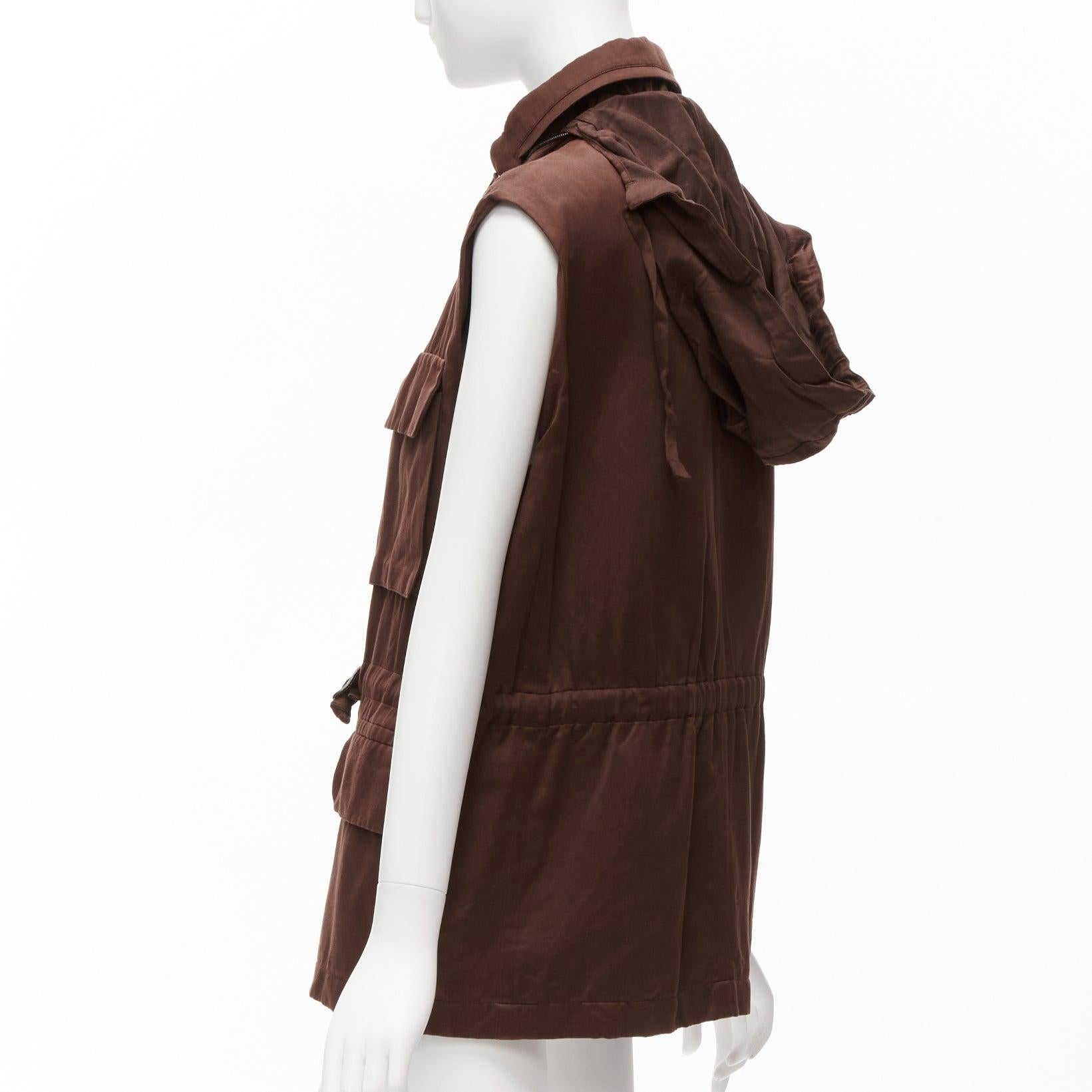 HERMES Martin Margiela Vintage cotton linen cargo pockets vest jacket FR40 L 3