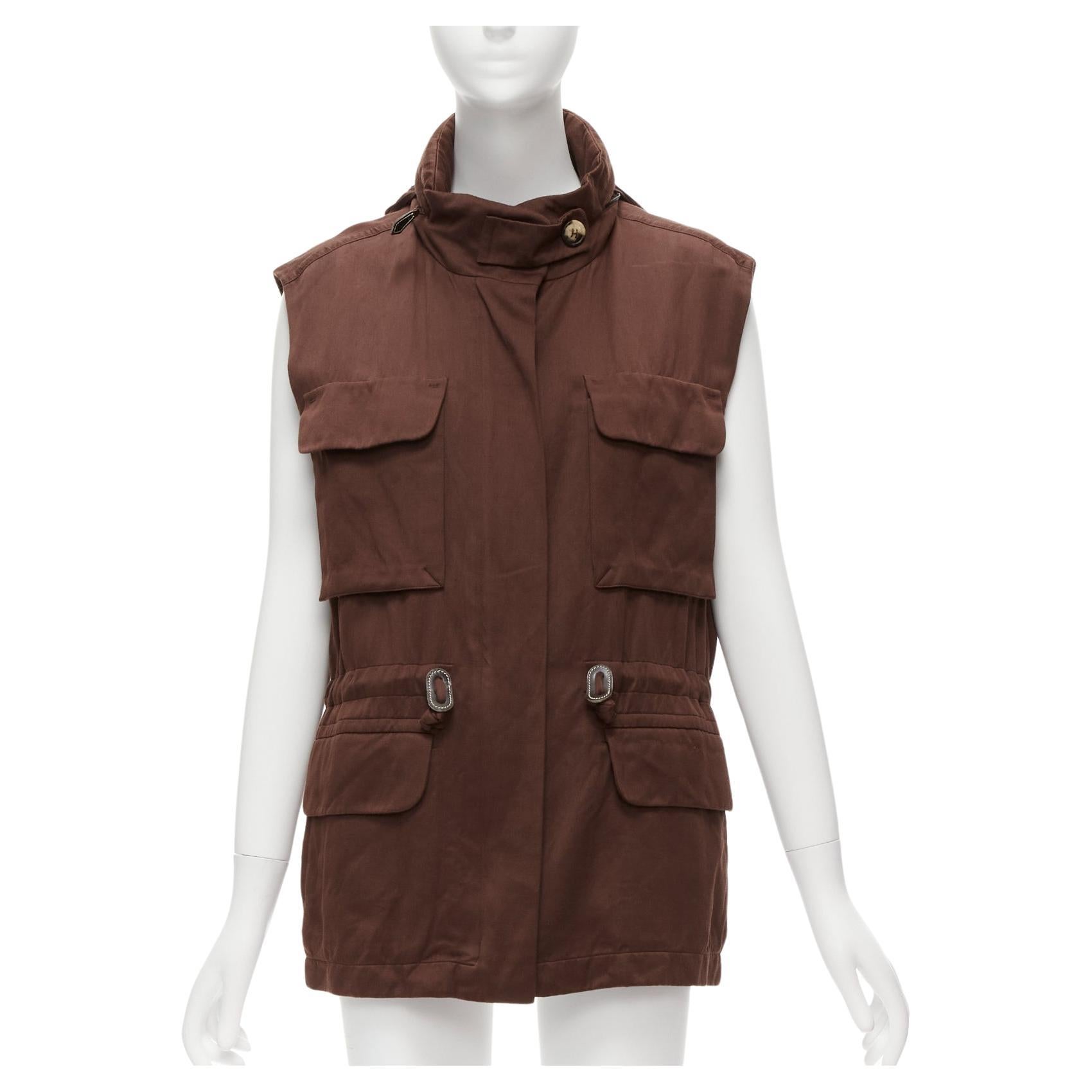 HERMES Martin Margiela Vintage cotton linen cargo pockets vest jacket FR40 L