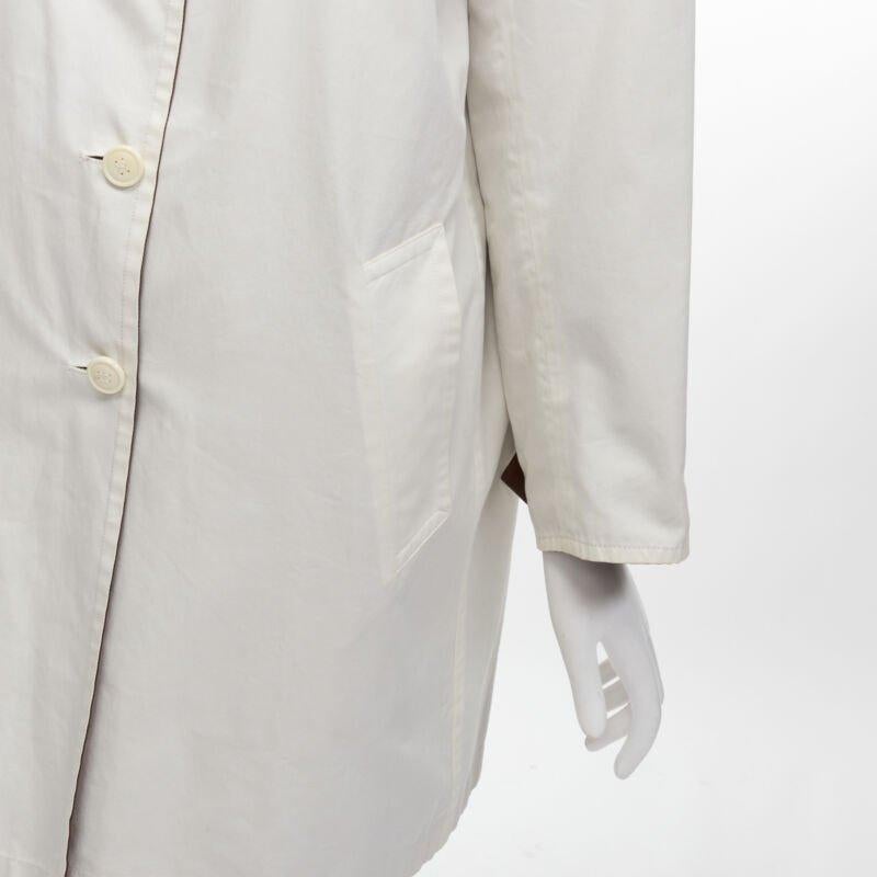 HERMES MARTIN MARGIELA Vintage Reversible brown ivory cotton overcoat FR38 M 5