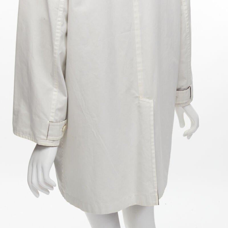 HERMES MARTIN MARGIELA Vintage Reversible brown ivory cotton overcoat FR38 M 6