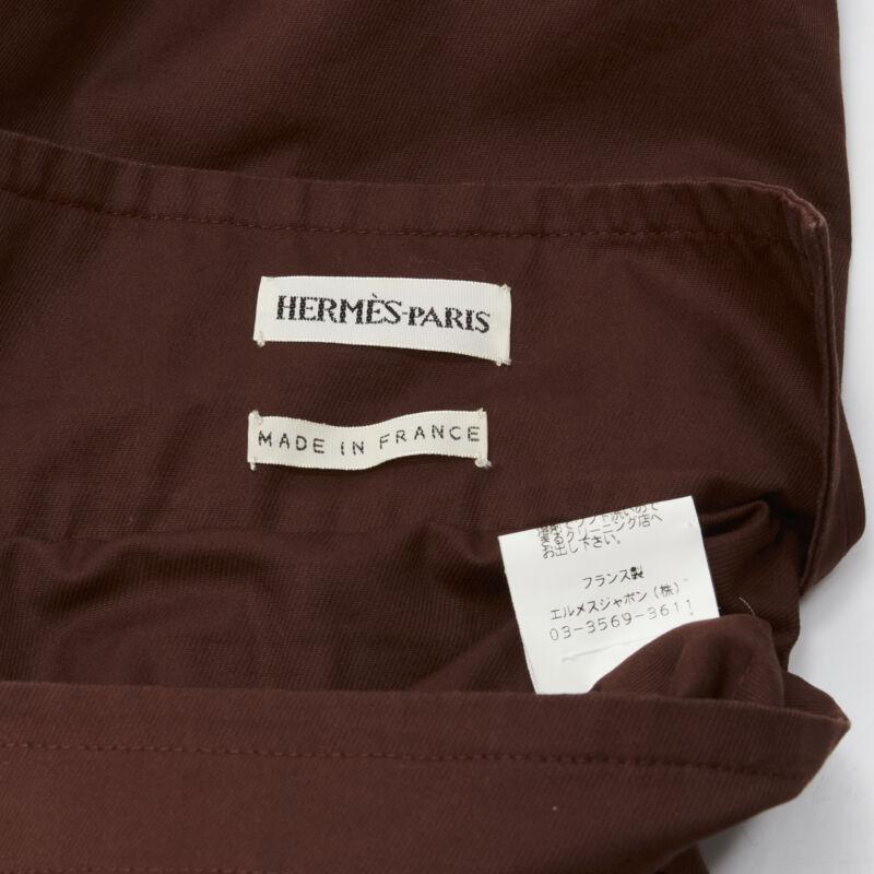 HERMES MARTIN MARGIELA Vintage Reversible brown ivory cotton overcoat FR38 M 7