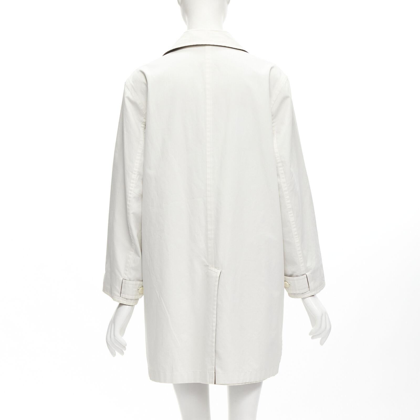 HERMES MARTIN MARGIELA Vintage Reversible brown ivory cotton overcoat FR38 M For Sale 1