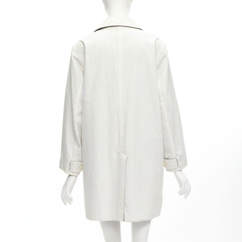 HERMES MARTIN MARGIELA Vintage Reversible brown ivory cotton overcoat FR38 M 1