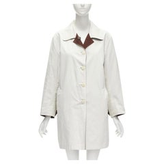 HERMES MARTIN MARGIELA Vintage Manteau réversible en coton marron ivoire FR38 M