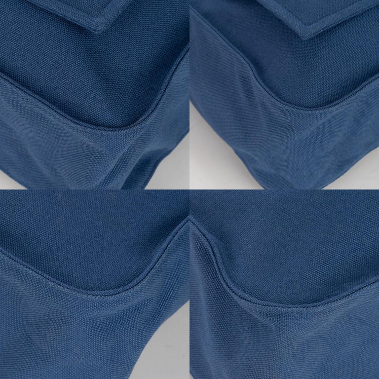 Hermes Marwari Bleu Canvas Shoulder Bag at 1stDibs