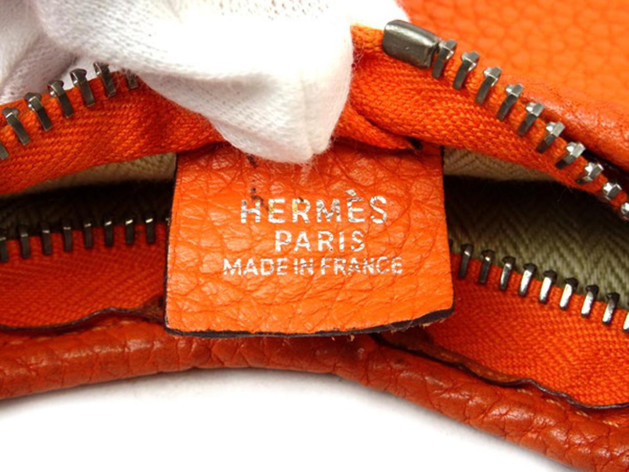 Women's Hermès Massai 219135 Orange Taurillon Clemence Shoulder Bag For Sale