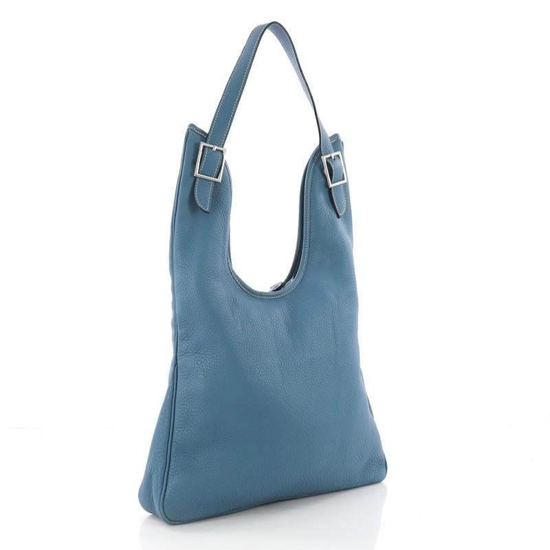 Blue Hermes Massai Handbag Leather 32