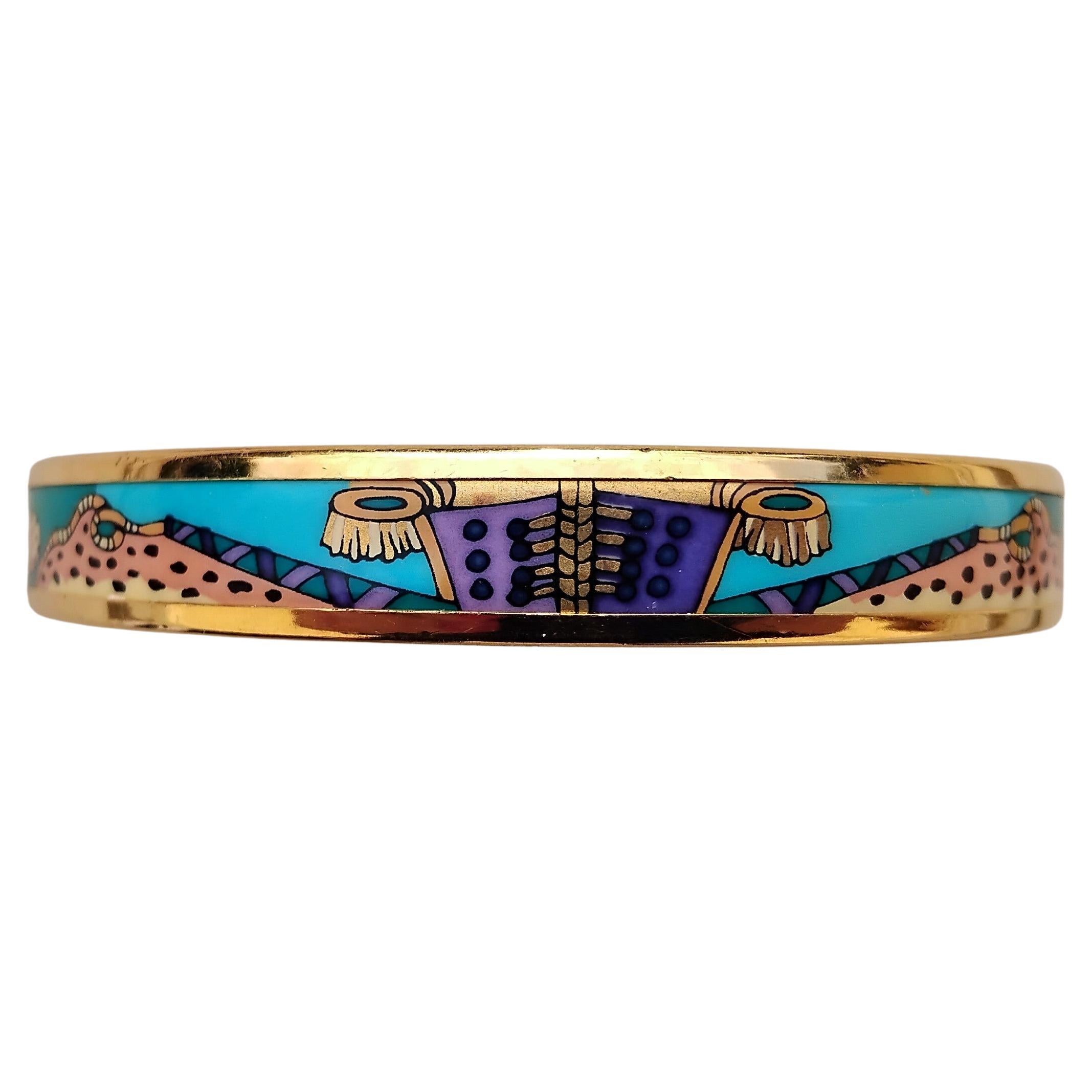 Hermès Bracciale Orecchini Abbinati Set Ghepardo Circo Smalto Ghw in vendita 8