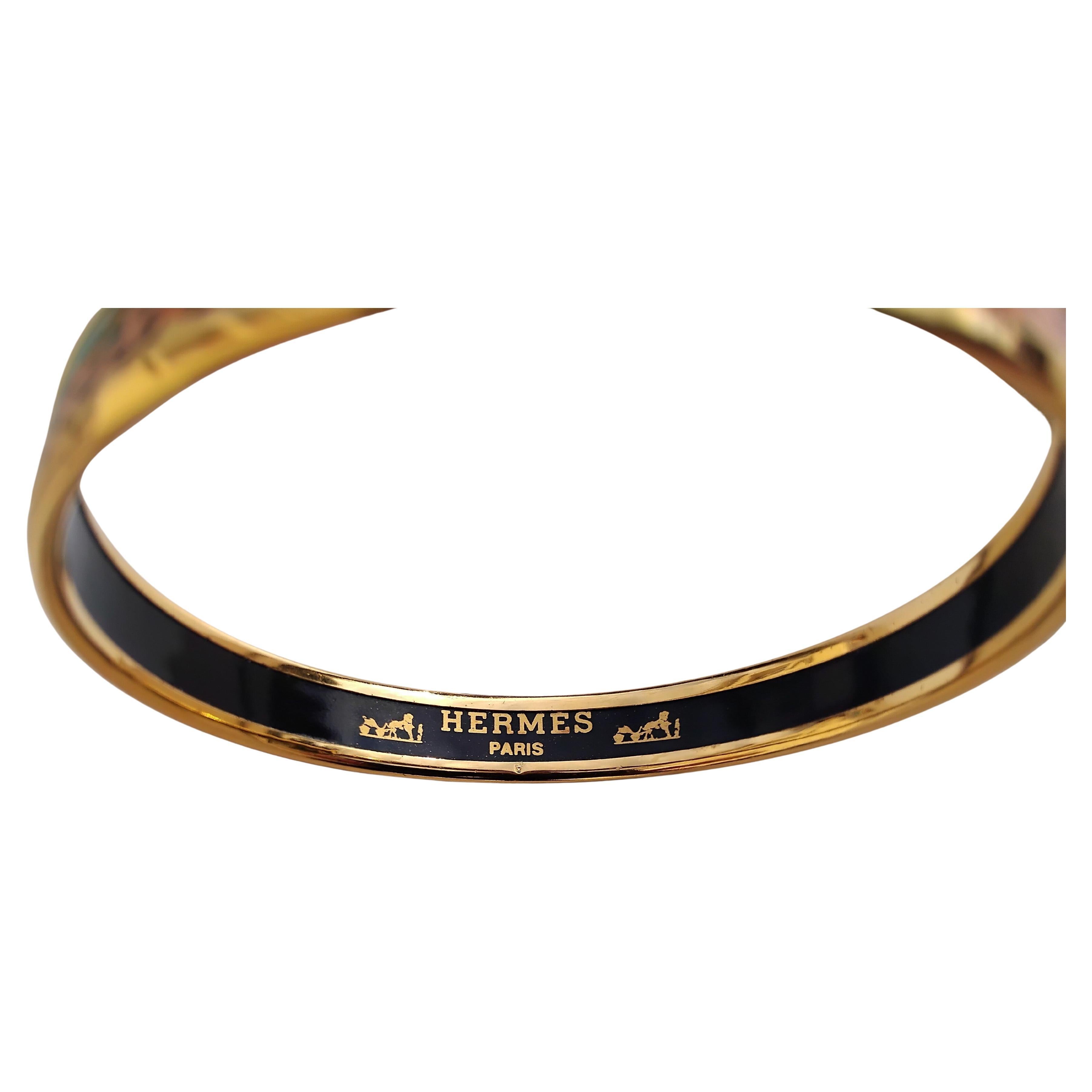 Hermès Bracciale Orecchini Abbinati Set Ghepardo Circo Smalto Ghw in vendita 9