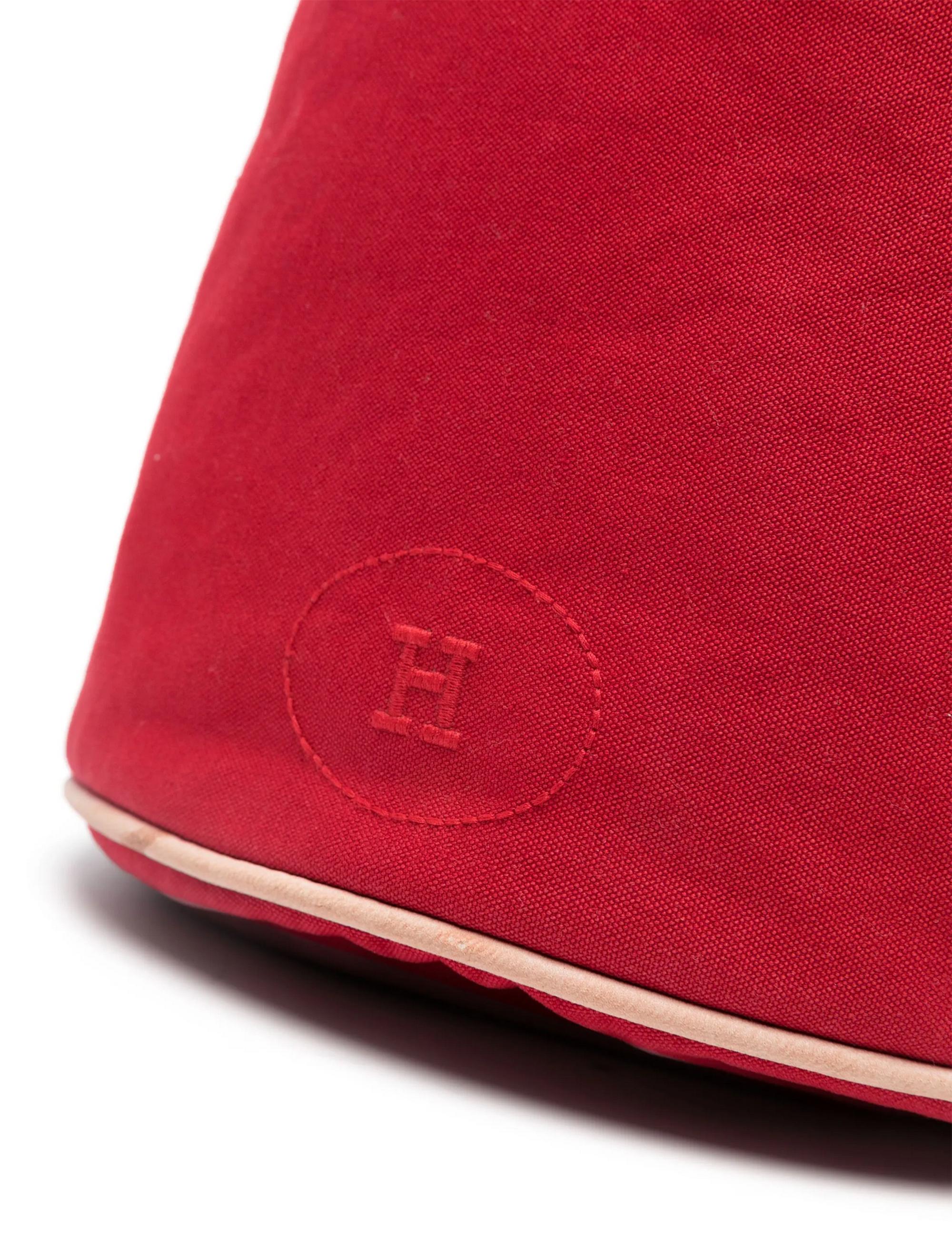 Rouge Sac à dos en coton rouge Marin de Hermes en vente