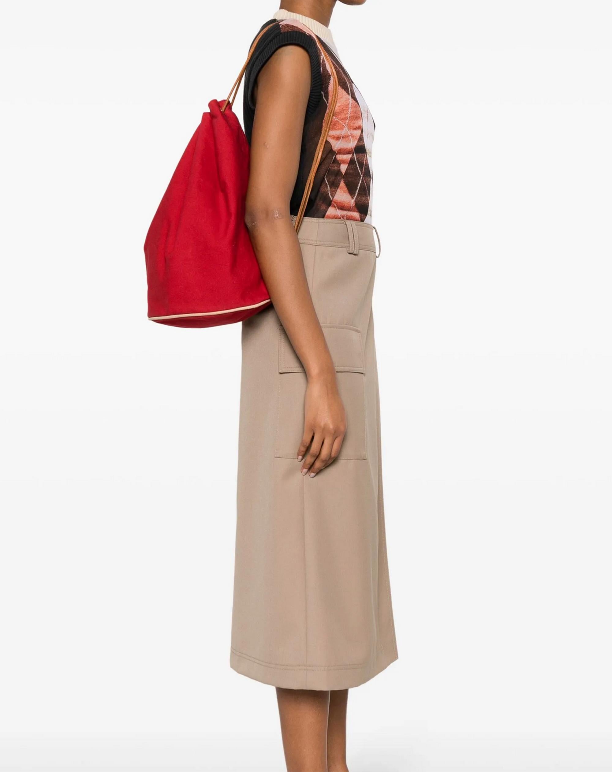 Sac à dos en coton rouge Marin de Hermes Unisexe en vente