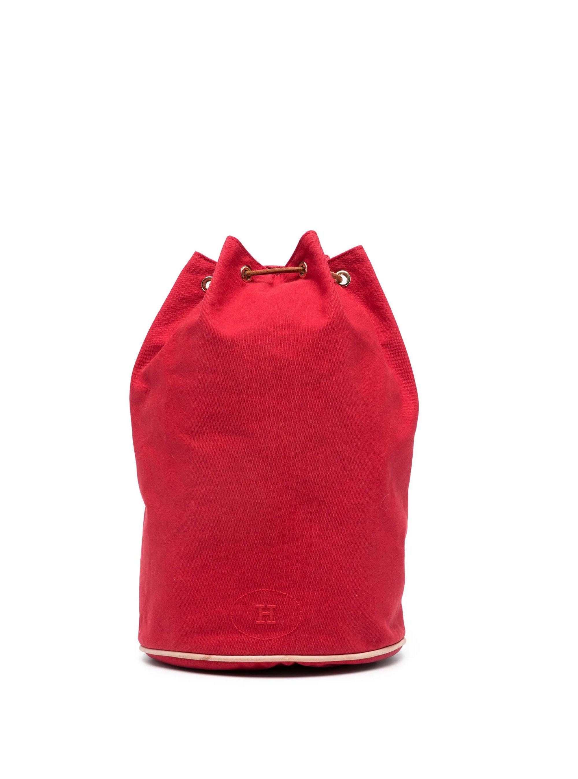 Sac à dos en coton rouge Marin de Hermes en vente 1