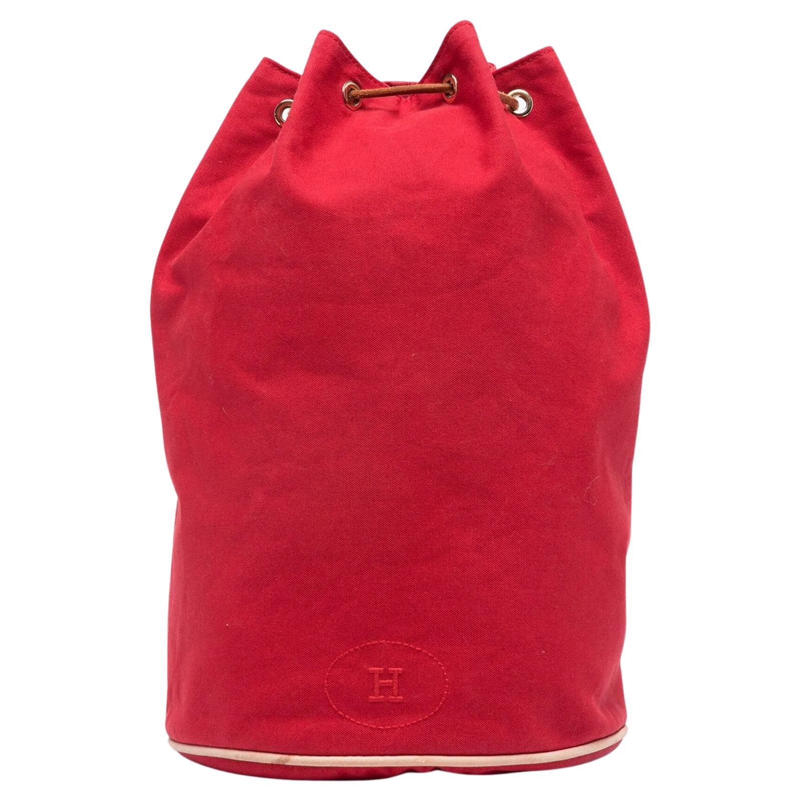 Hermes Matelot-Marin Red Cotton Backpack Bag
