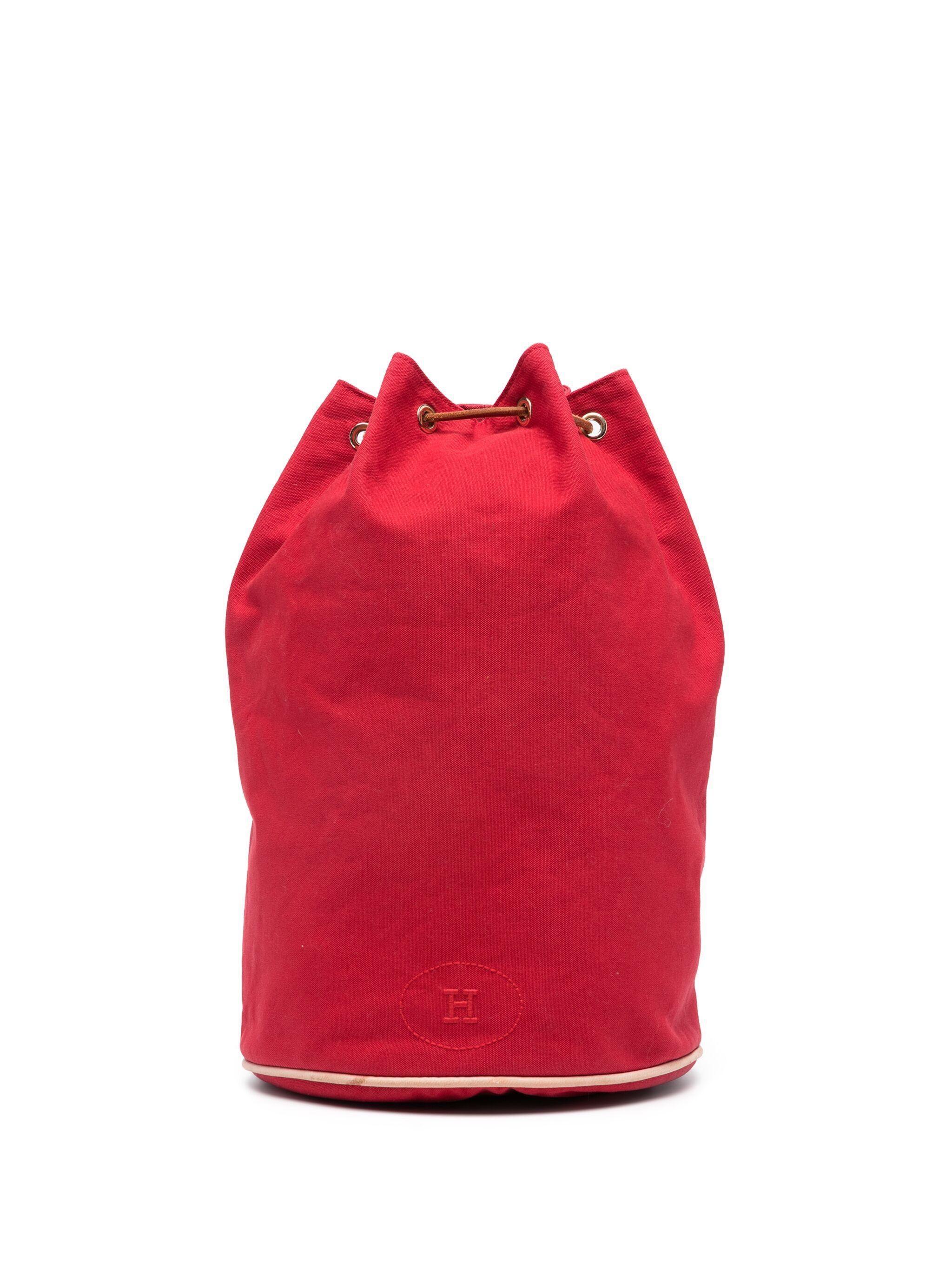 Hermes Matelot Marin Red Cotton Backpack For Sale 2