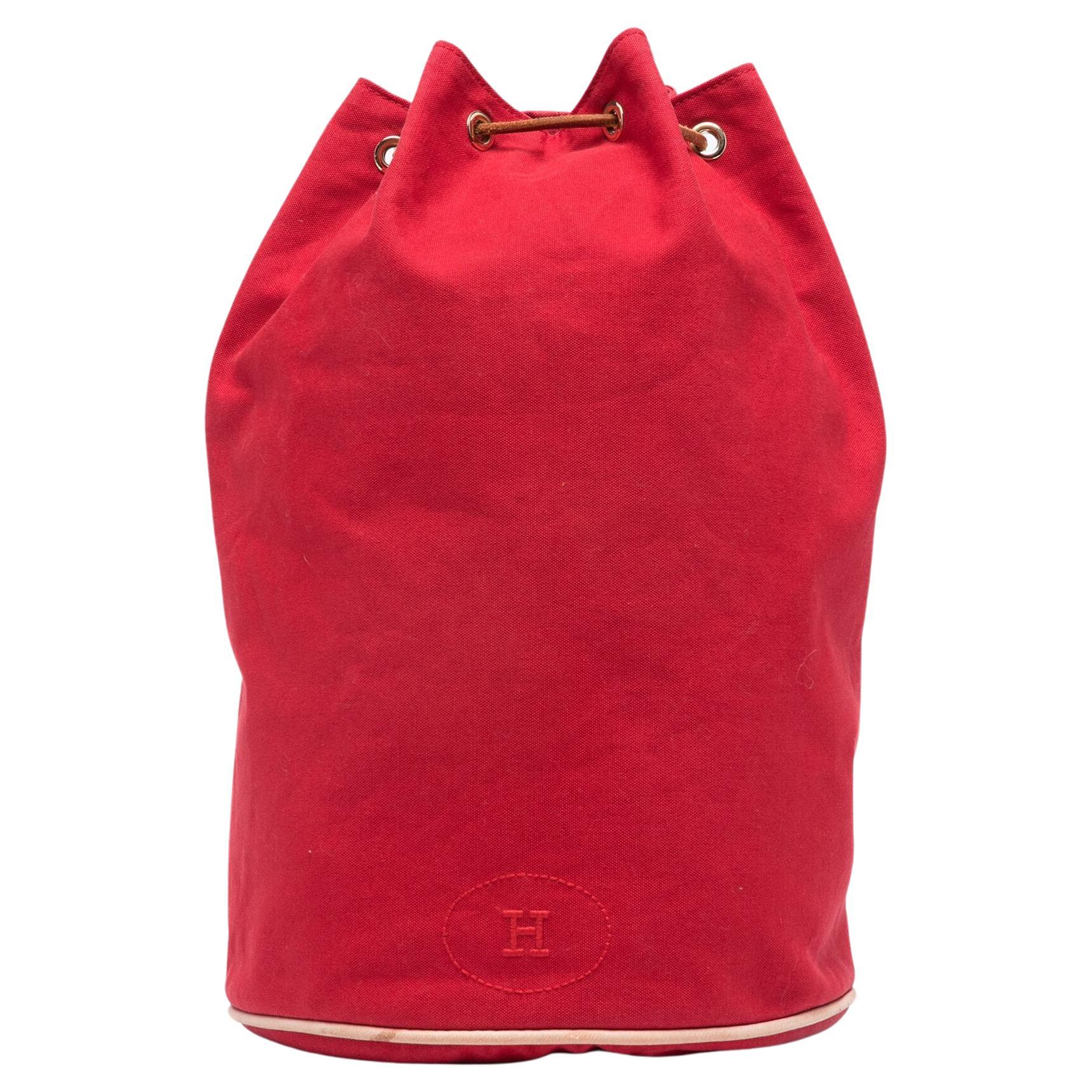 Hermes Matelot Marin Red Cotton Backpack