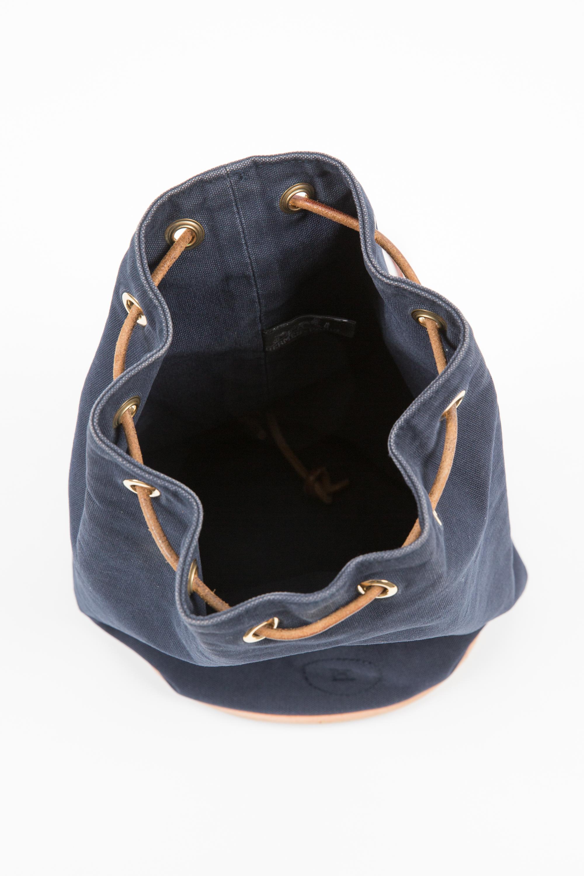 Hermes Matelot-Mimile Navy Cotton Backpack Bag For Sale 1