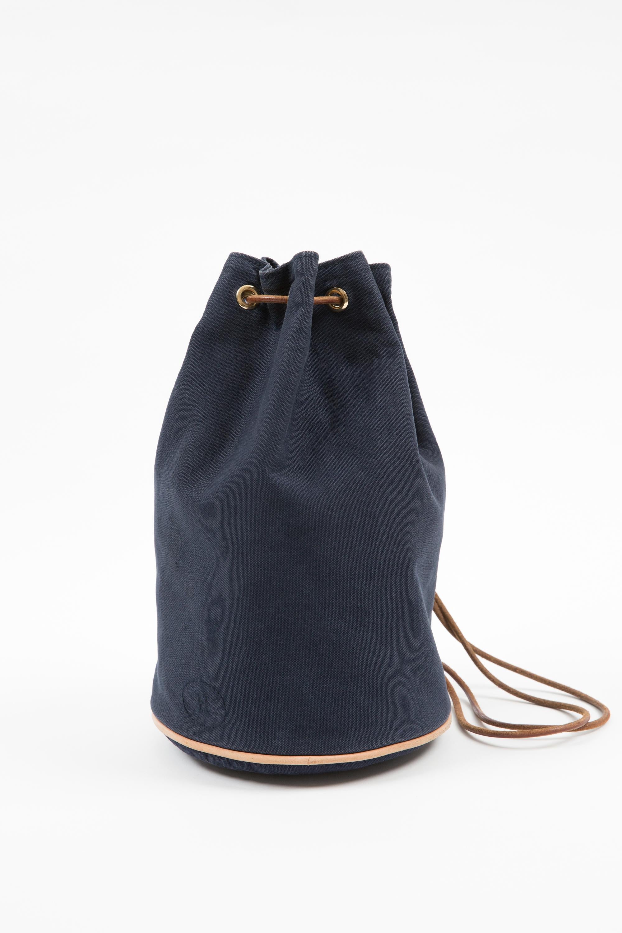 Hermes Matelot-Mimile Navy Cotton Backpack Bag For Sale 2