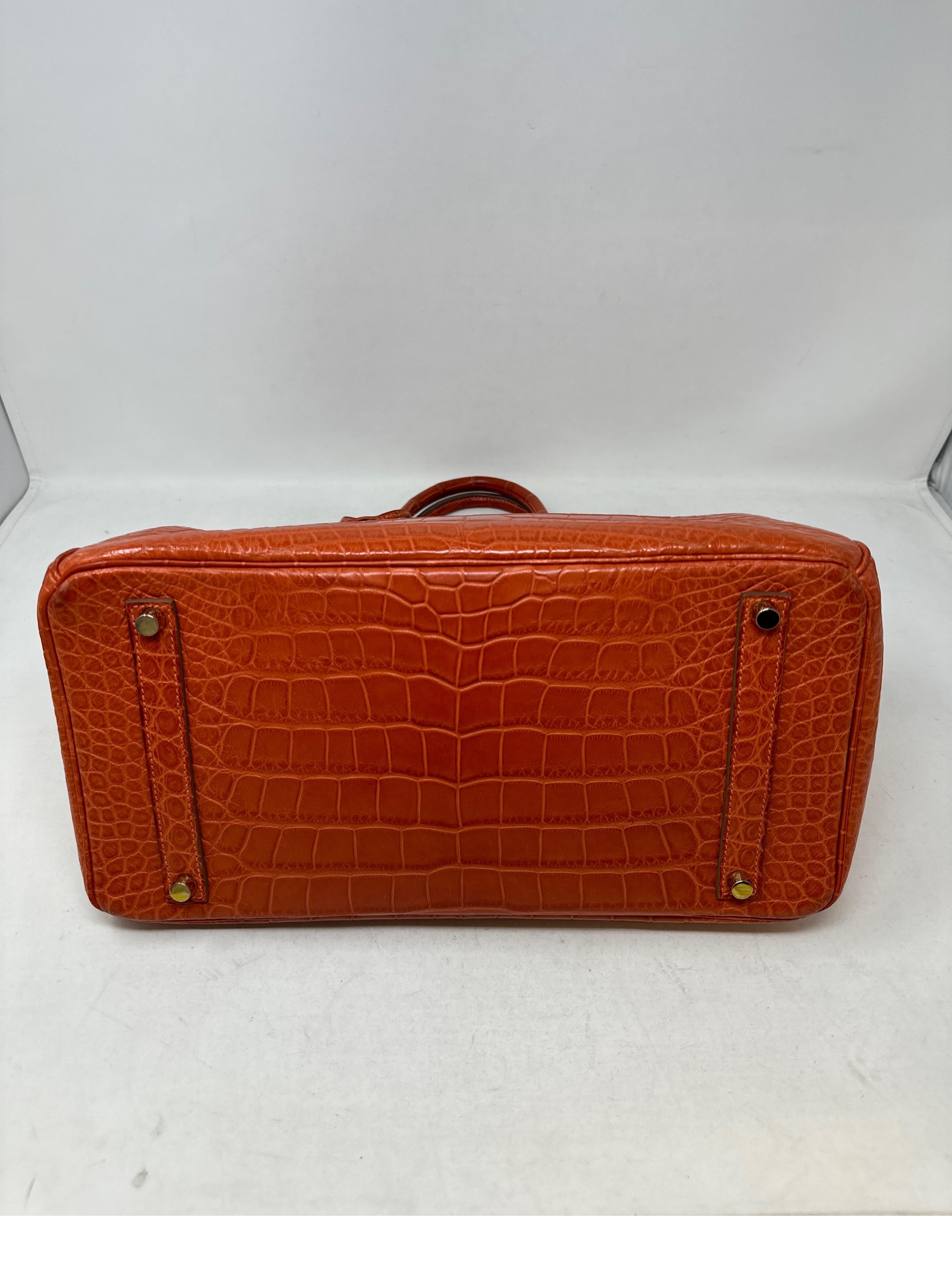 Hermes Matte Alligator Sanguine Birkin 35 Bag 6