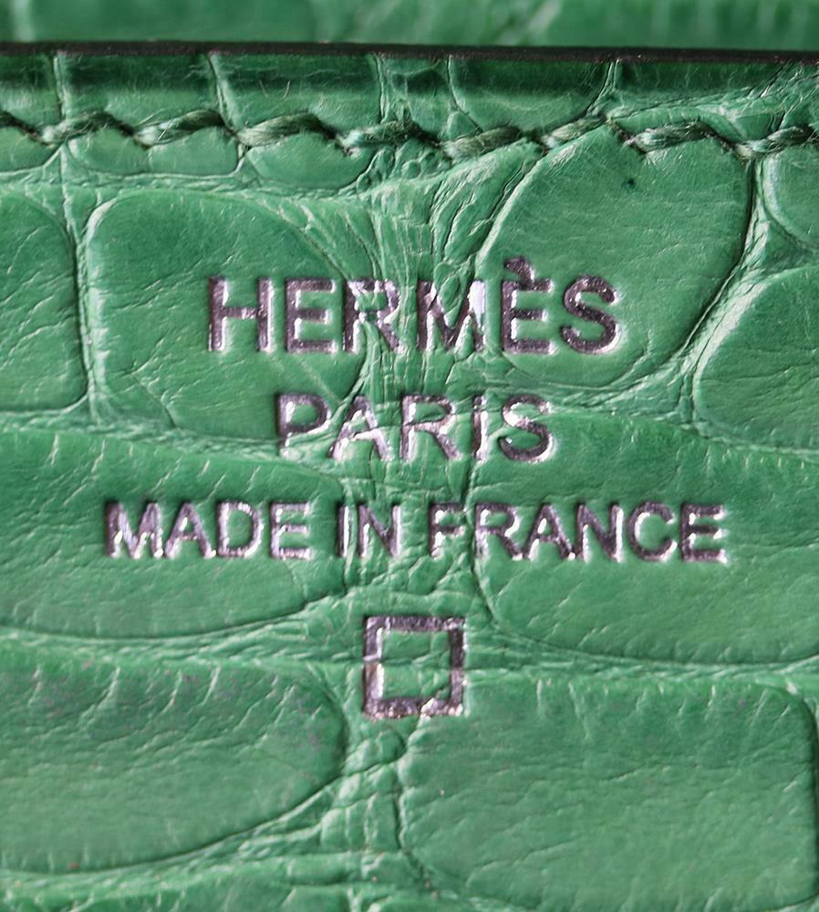 Hermès Matte Croc Constance Long Wallet with Palladium H/W 2