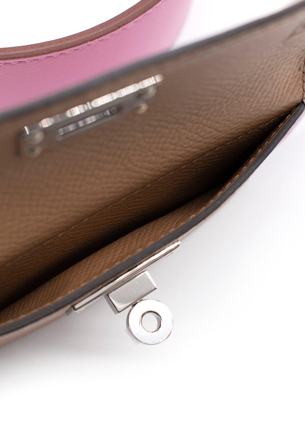Hermes Mauve & Chai Epsom/Swift 85cm Kelly Pocket Strap PHW In condizioni Nuovo in vendita a London, GB