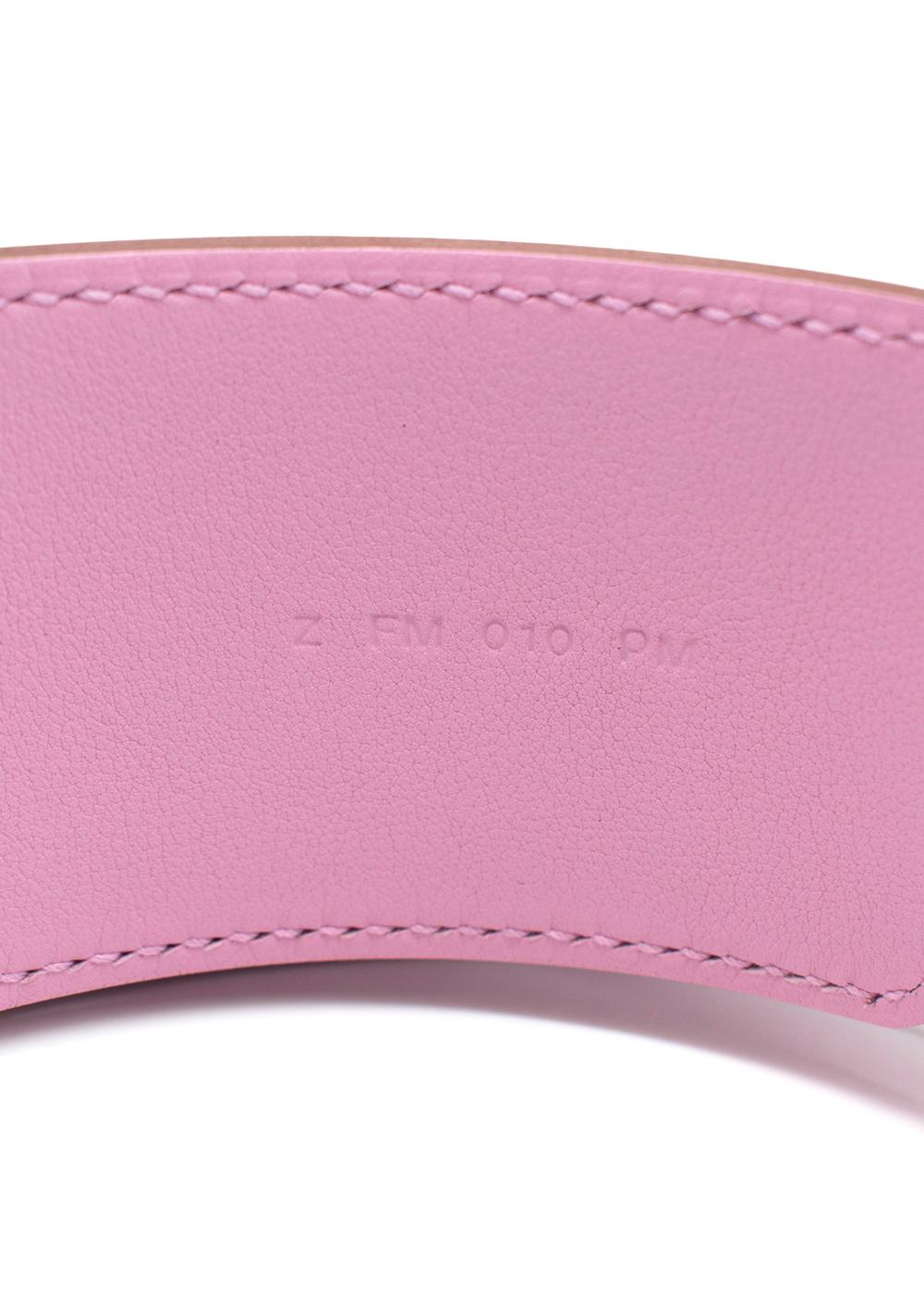 Hermes Mauve & Chai Epsom/Swift 85cm Kelly Pocket Strap PHW in vendita 3