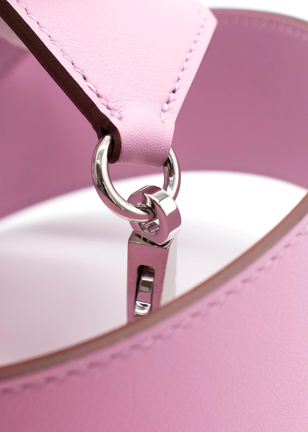 Hermes Mauve & Chai Epsom/Swift 85cm Kelly Pocket Strap PHW in vendita 4