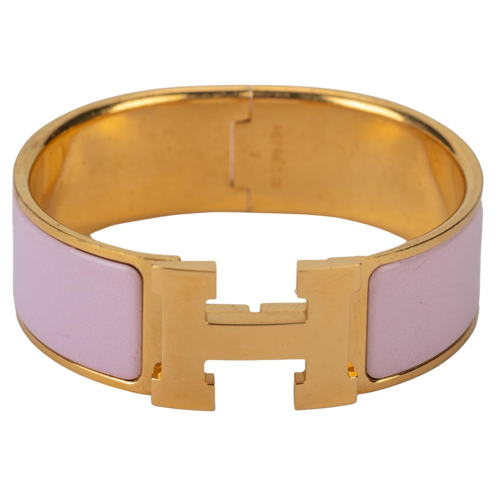 Hermès Mauve Gold Clic Clac Bracelet