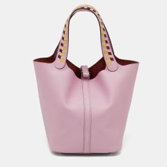 Hermes Mauve H/Jaune de Naples Epsom Leather Picotin Lock Tressage MM Bag