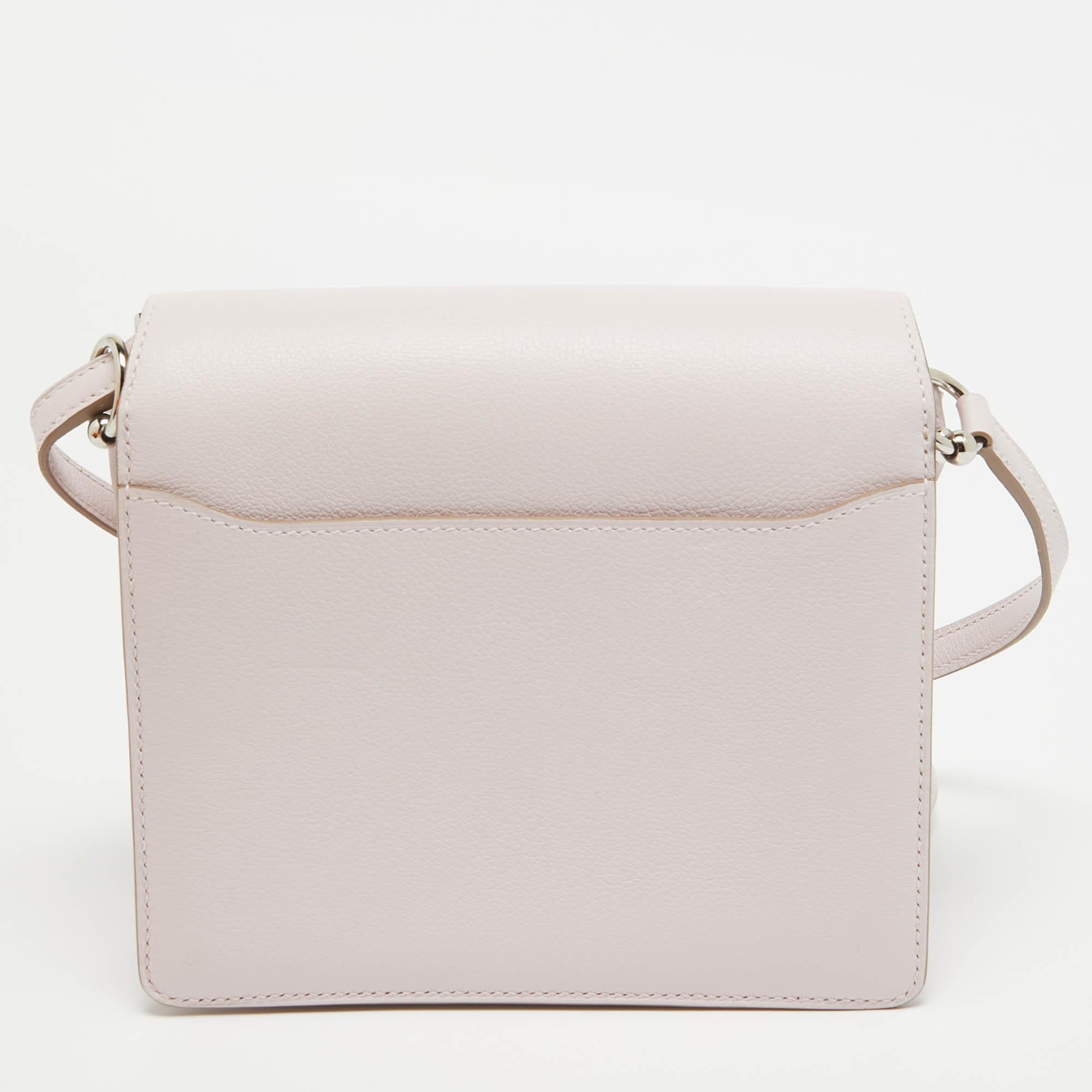 Women's Hermes Mauve Pale Evercolor Leather Roulis Mini Bag