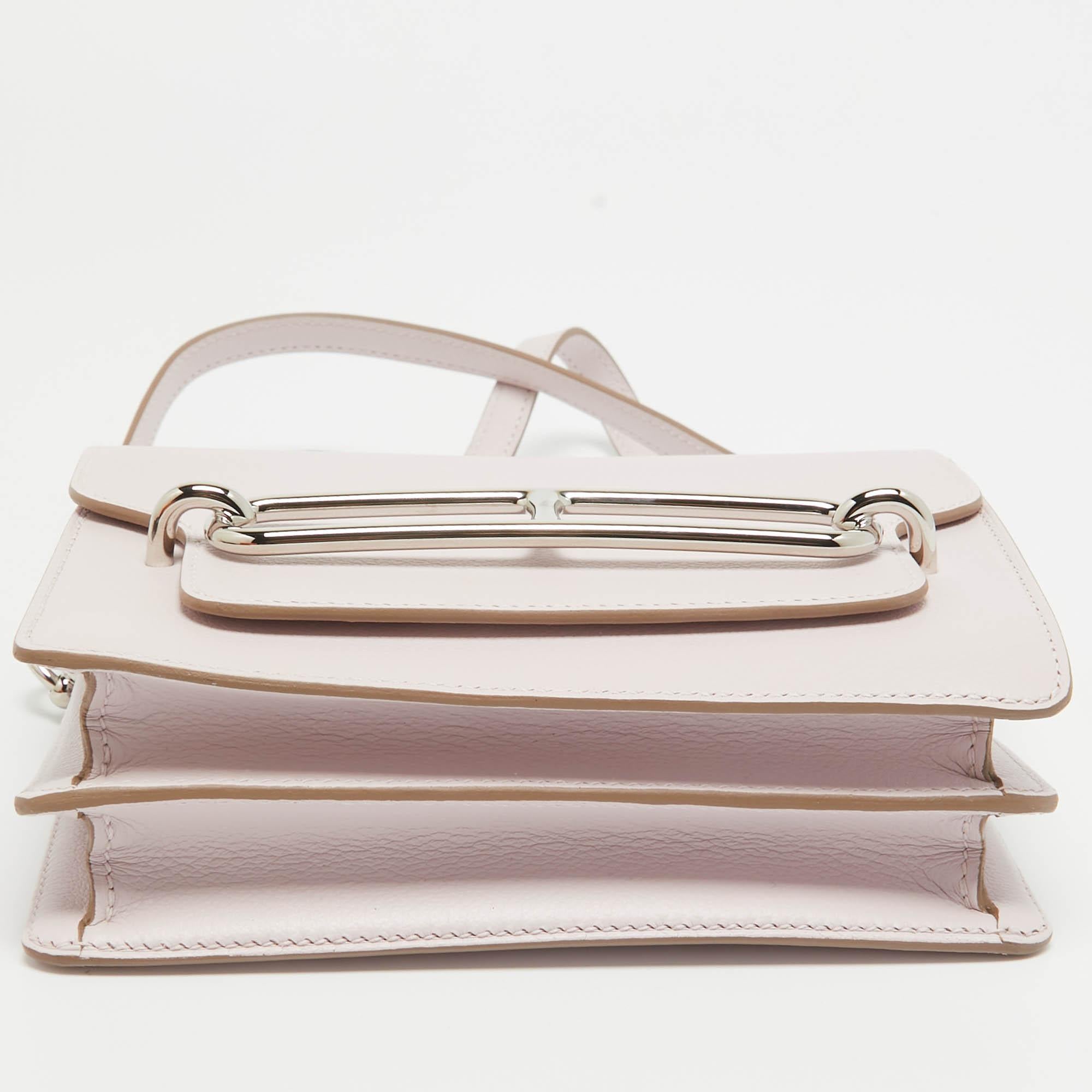 Hermes Mauve Pale Evercolor Leather Roulis Mini Bag 2