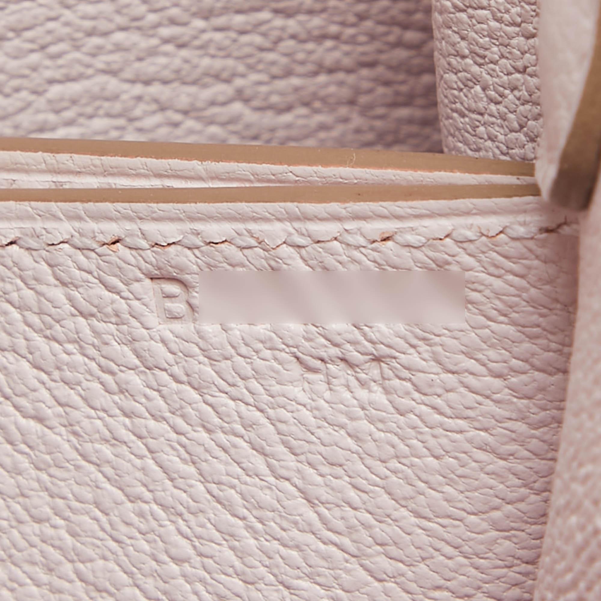 Hermes Mauve Pale Evercolor Leather Roulis Mini Bag 4