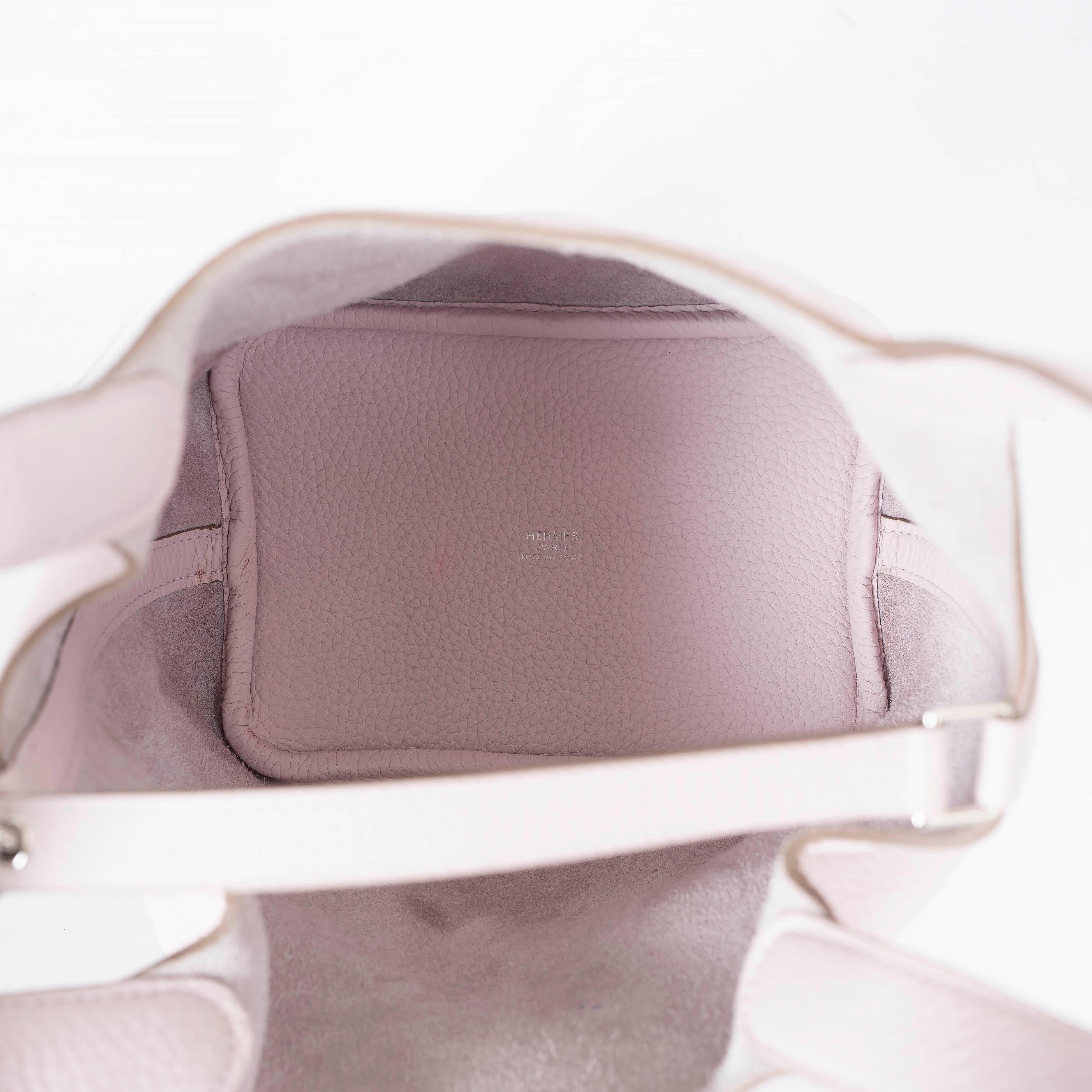 HERMES Mauve Blassrosa Clemence Leder PICOTIN 18 LOCK Tasche Phw Damen im Angebot