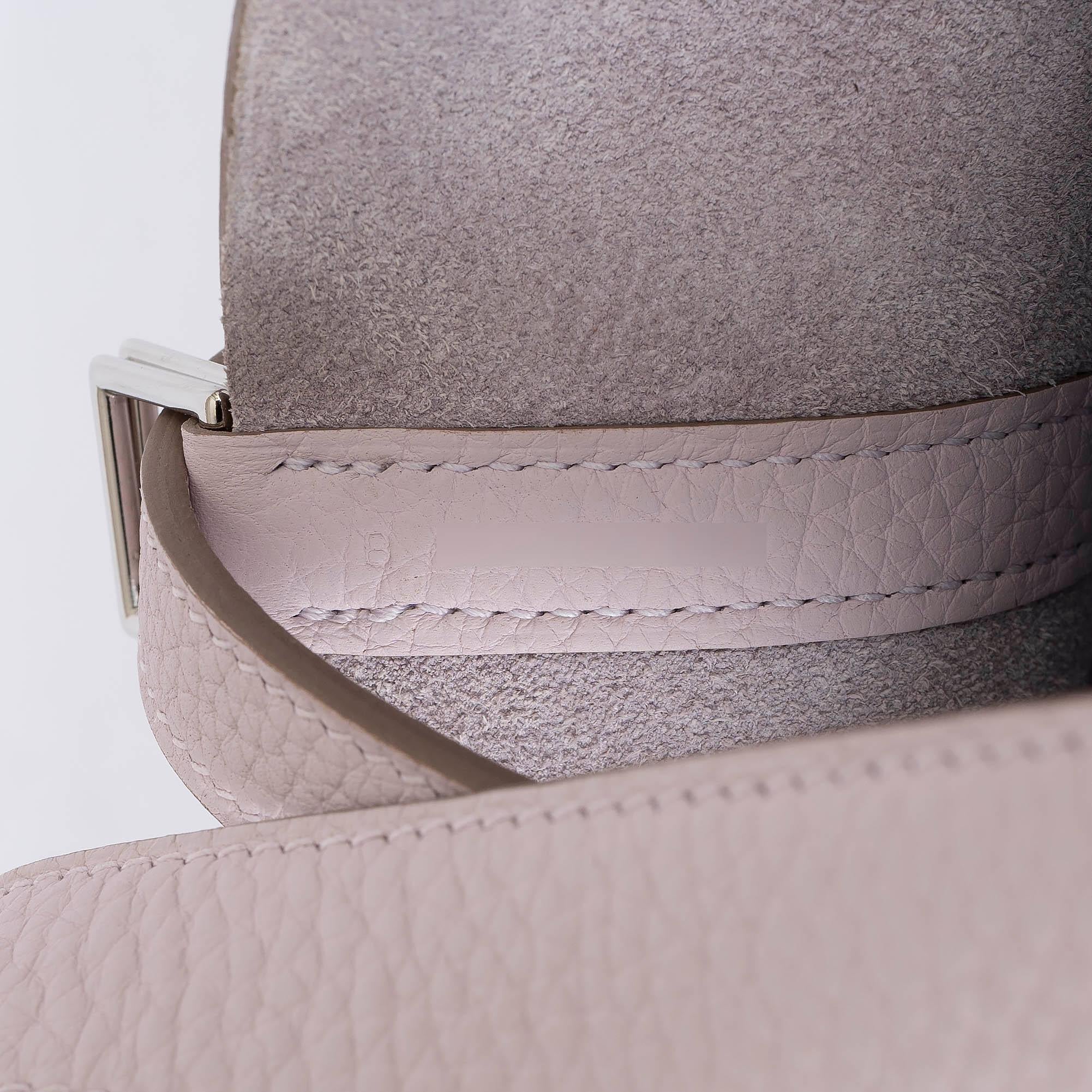 HERMES Mauve Blassrosa Clemence Leder PICOTIN 18 LOCK Tasche Phw im Angebot 3