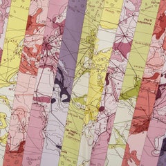 HERMES mauve silk twill LE MONDE EST VASTE 90 Scarf