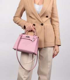 Hermès Mauve Sylvester Epsom Leather Kelly 25cm Sellier
