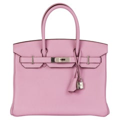 HERMÈS Mauve Sylvestre Clemence Leather Birkin 30cm Retourne