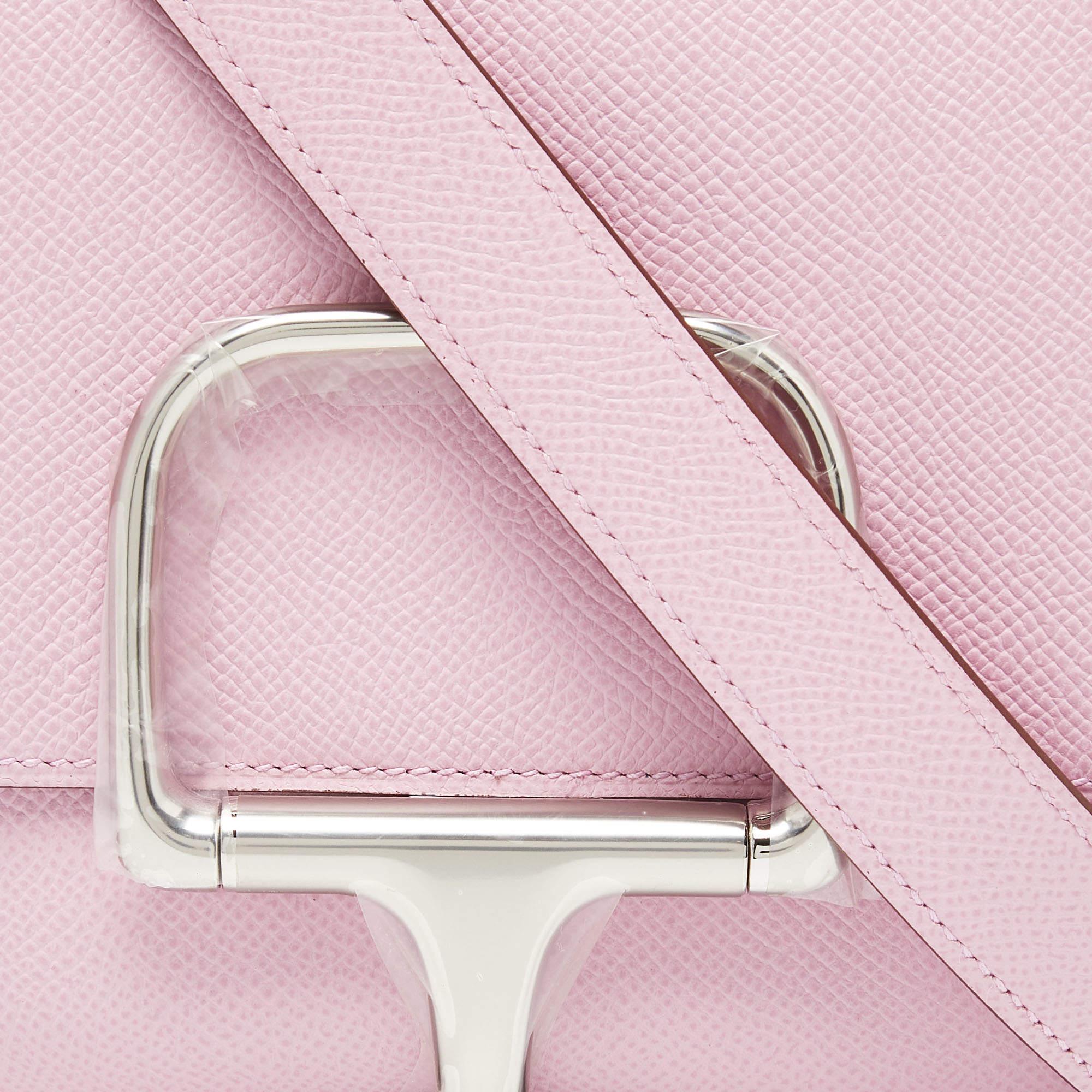 Hermes Mauve Sylvestre Epsom Leather Della Cavalleria Palladium Finish Mini Bag 2