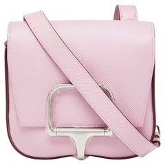 Hermes Mauve Sylvestre Epsom Leather Della Cavalleria Palladium Finish Mini Bag