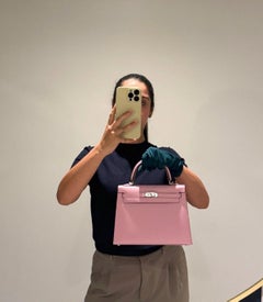 Hermès Mauve Sylvestre Epsom Leather Kelly 25cm Sellier