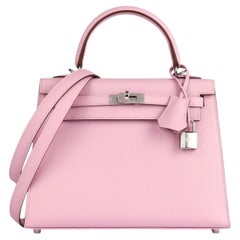 Hermès Mauve Sylvestre Epsom Leather Kelly 25cm Sellier