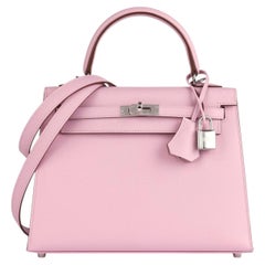 Hermès Mauve Sylvestre Epsom Leather Kelly 25cm Sellier