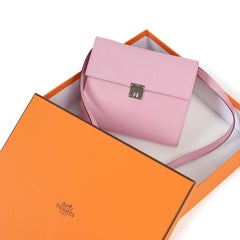 Hermès Mauve Sylvestre Mysore Goatskin Clic 16 Wallet Crossbody