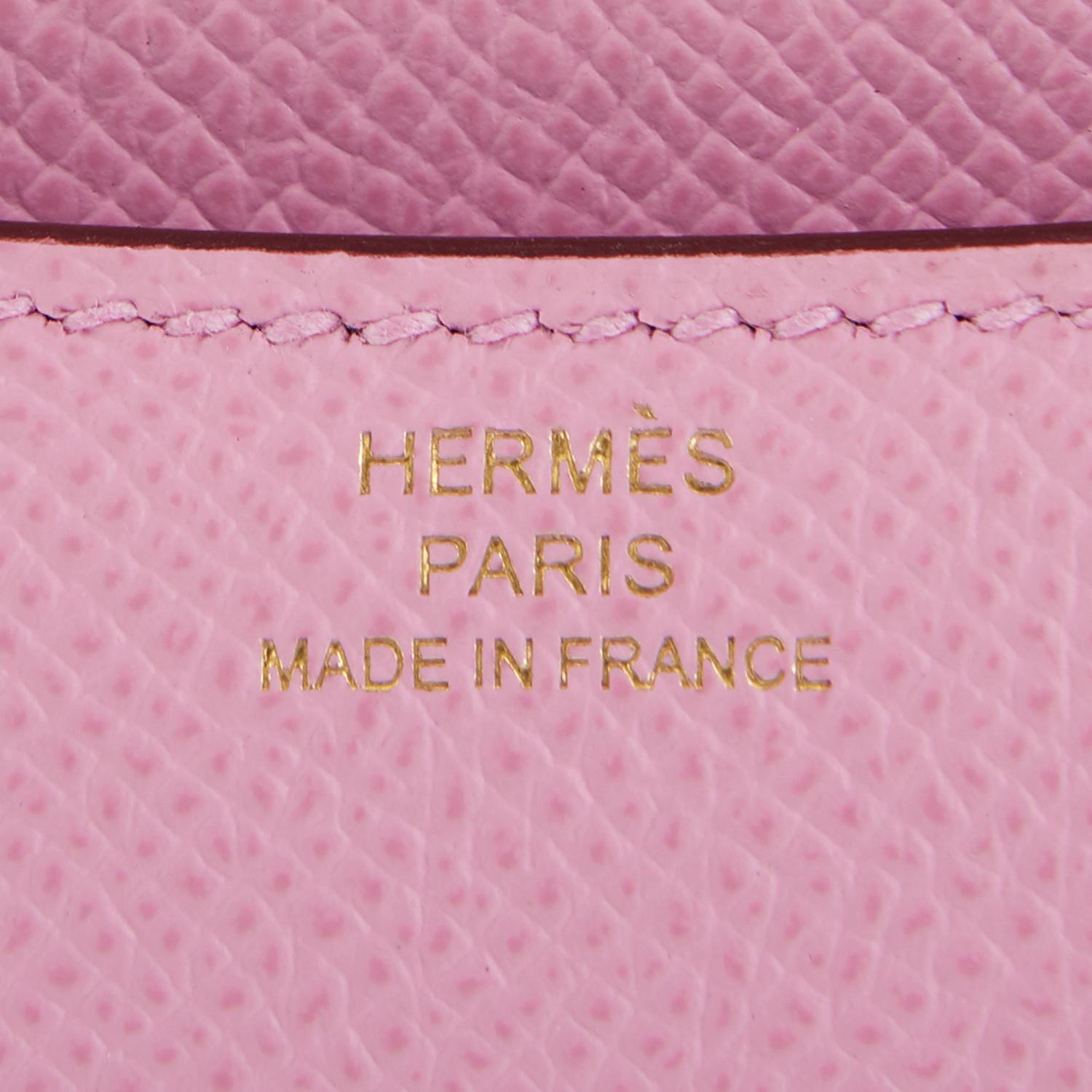 Hermes Mauve Sylvestre Rose Gold Mini Constance 18cm Epsom Bag Z Stamp, 2021 For Sale 4