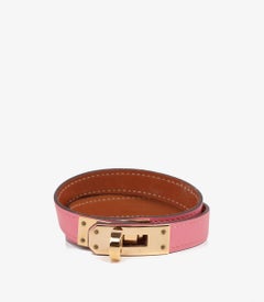 Hermès Mauve Sylvestre Swift Leather T2 Kelly Double Tour Bracelet